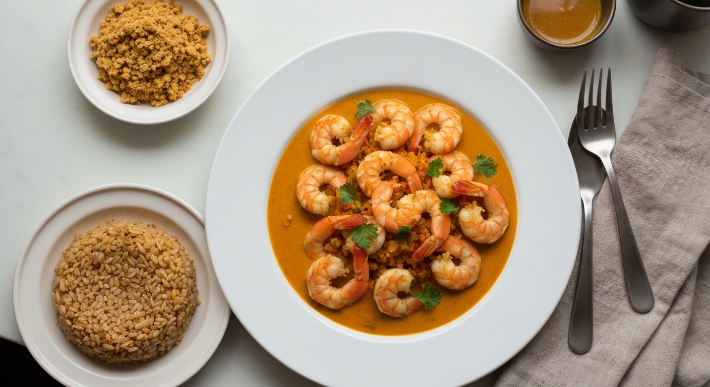 Receita de Caril de Camarão Saudável e Fácil à Portuguesa