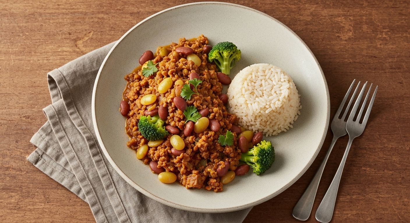 Caril de Grão-de-Bico e Legumes à Portuguesa com Arroz Basmati: Receita Saudável