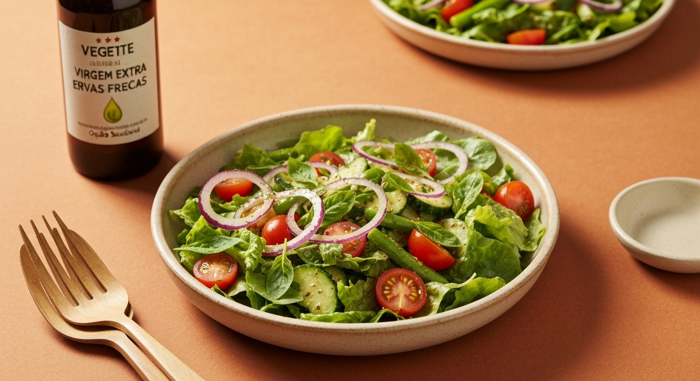 Receita de Salada de Vegetais Assados à Portuguesa com Azeite Virgem Extra e Ervas Frescas | Opção Saudável