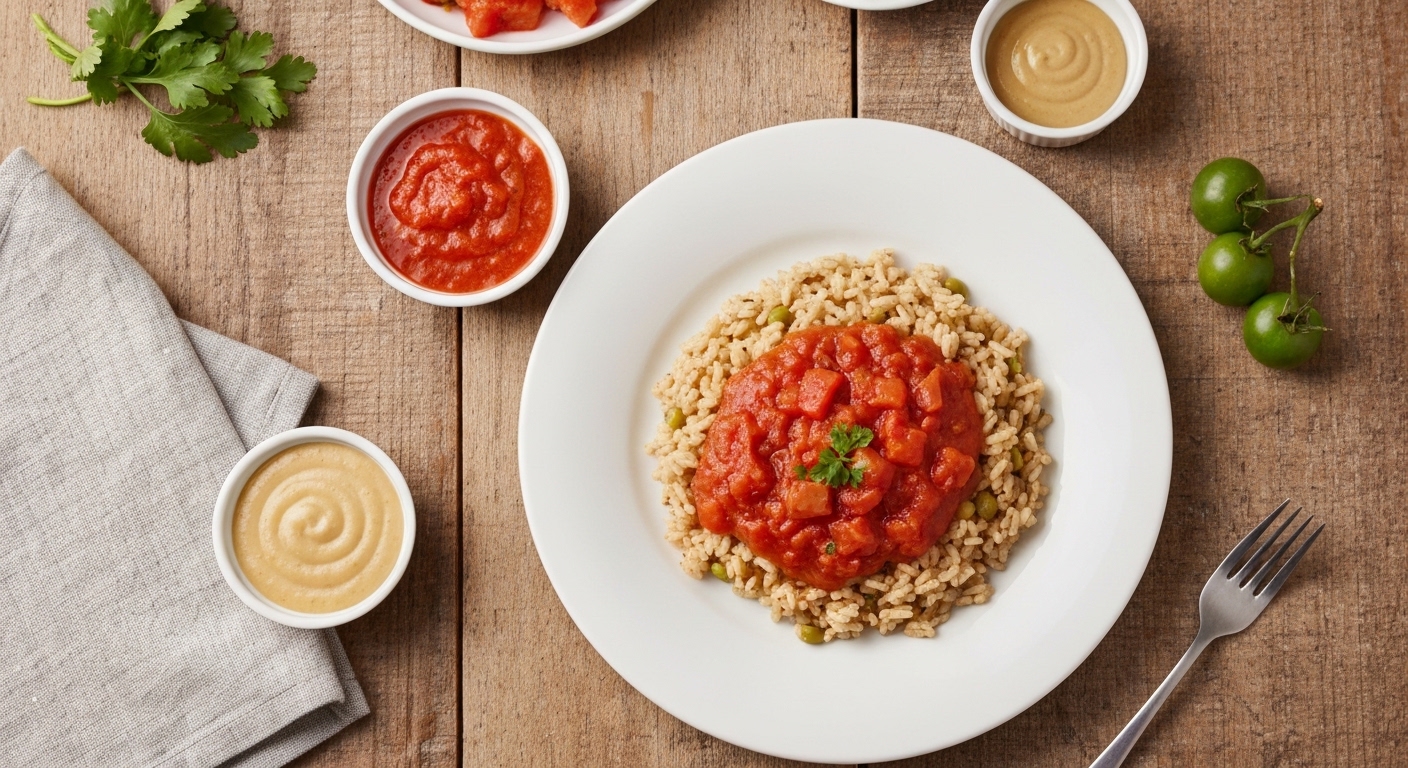 Receita Saudável de Almôndegas de Peru com Molho de Tomate Caseiro e Arroz Integral de Legumes